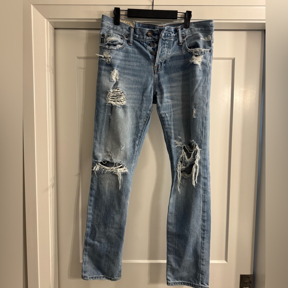 Abercrombie & Fitch Ripped - Distressed Blue Jeans